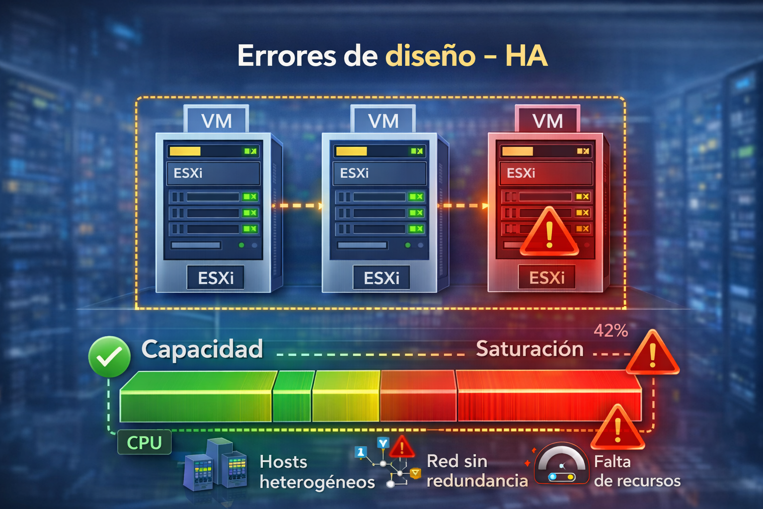 Errores clúster VMware HA que rompen la alta disponibilidad