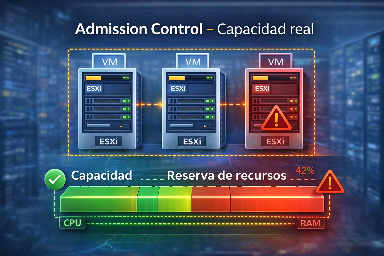 Admission Control en vSphere: cómo calcularlo correctamente en producción